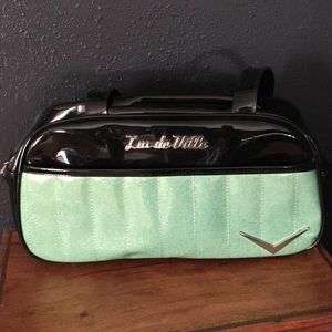 Swanky Lux De Ville Seafoam green & black purse